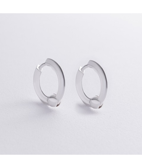 Срібні сережки - кільця "Alessia" 123398 Онікс
