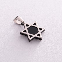 Silver pendant "Star of David" 133162 Onyx
