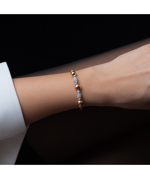 Gold bracelet with cubic zirconia b04369 Onix 19