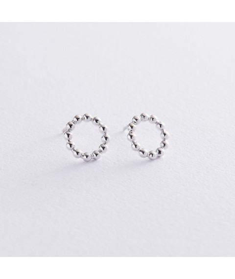 Stud earrings "Harmony" in white gold s06903 Onyx