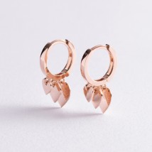 Gold earrings "Hearts" s07570 Onyx