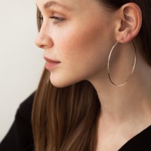 Earrings - rings in red gold (6.8 cm) s05695 Onyx