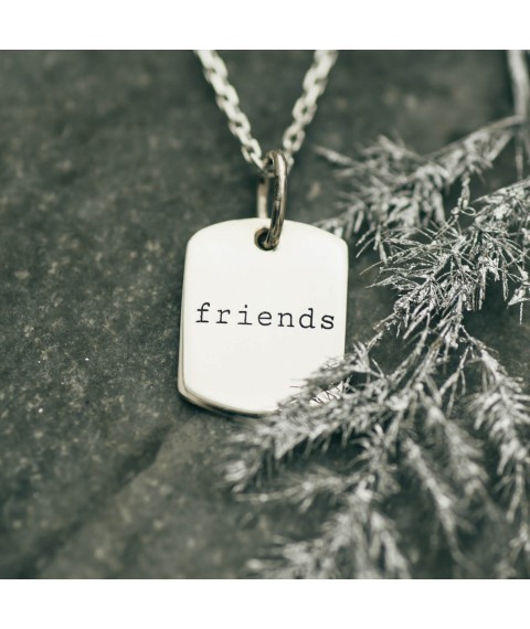 Silver pendant "Friends" 133039f Onyx