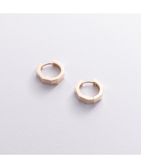Earrings - rings "Bruna" in yellow gold s08944 Onyx