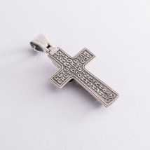 Silver Orthodox cross 133097 Onyx