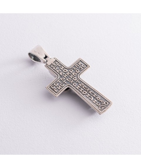 Silver Orthodox cross 133097 Onyx