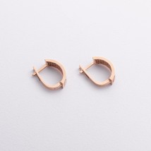 Серьги "Love" в красном золоте с09342 Онікс