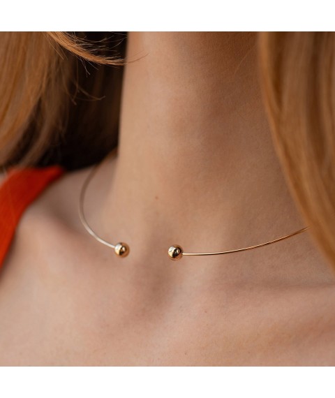 Necklace - choker "Balls" (yellow gold) count02548 Onix 40