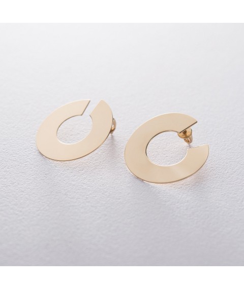 Gold stud earrings Vertigo (shiny) s06490 Onyx