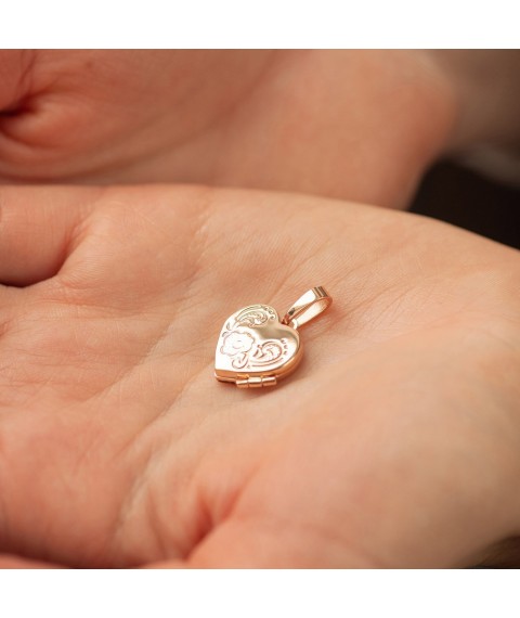 Pendant for photography "Heart" (red gold) p02633 Onix