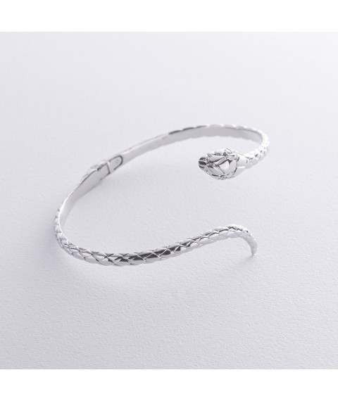 Hard bracelet "Snake" in white gold (diamonds) bb0038m Onyx