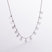 Колье "Монетки" в белом золоте кол01395 Онікс  45