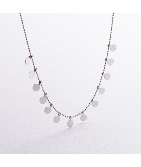 Necklace "Coins" in white gold count01395 Onix 45