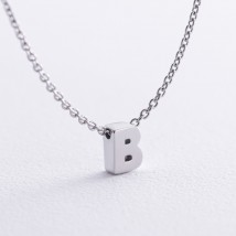 Silver necklace with the letter "B" 1105 B Onix 45