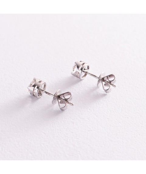 Gold earrings - studs with diamonds s170ar Onyx