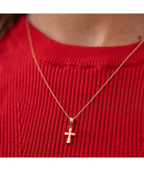 Cross in yellow gold mini p03869 Onyx