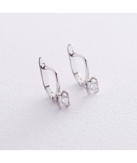 Gold earrings "Hearts" with diamonds sbd2-151 Onix