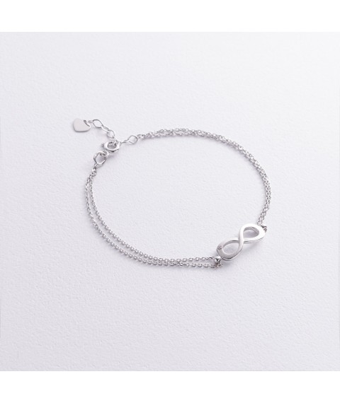 Bracelet "Infinity" in white gold (cubic zirconia) b04856 Onix 20