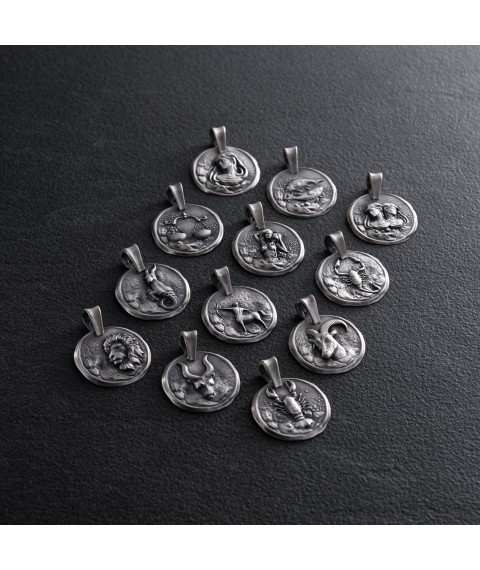 Silver pendant "Zodiac sign Libra" 133221teresi Onyx
