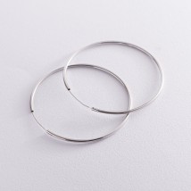 Серьги - кольца в серебре (6.1 см) 122935 Онікс