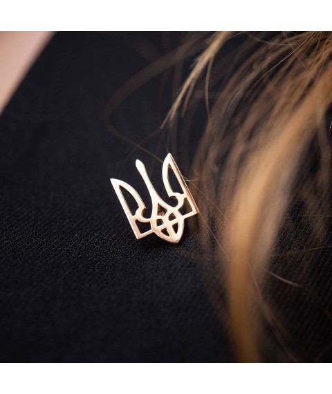 Gold hairpin "Coat of arms of Ukraine - Trident" zak00342 Onix