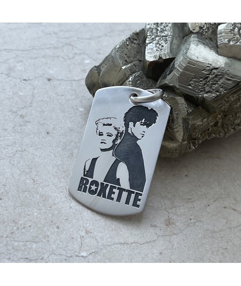 Срібний жетон "Roxette" (великий) жетонб2 Онікс