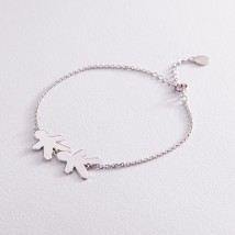 Bracelet "Two boys" in white gold (engraving possible) z2089b Onix 19