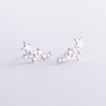 Silver earrings - studs "Stars" 123225 Onyx