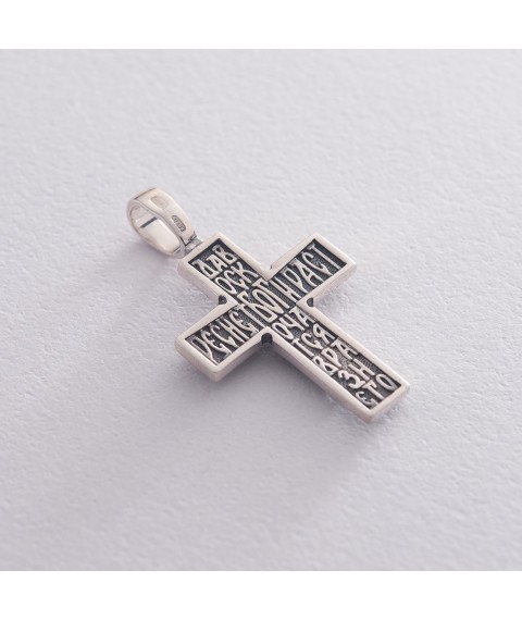 Серебряный крест с распятием (чернение) 131556 Онікс