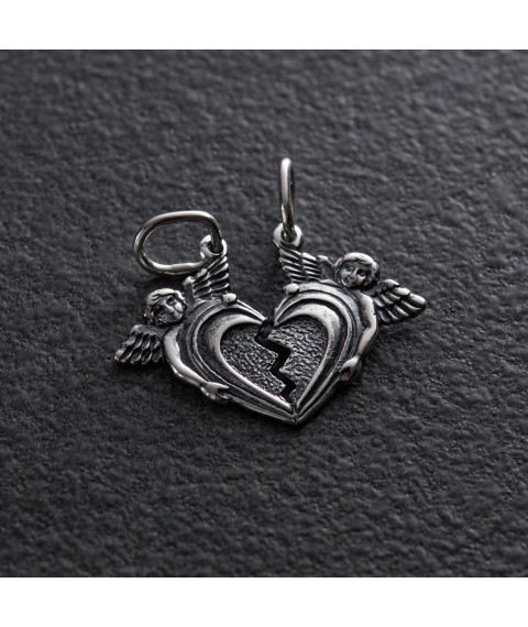 Pendant "Two halves of a heart" (angels) 13872 Onyx