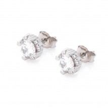 Silver stud earrings with cubic zirconia 121741 Onyx