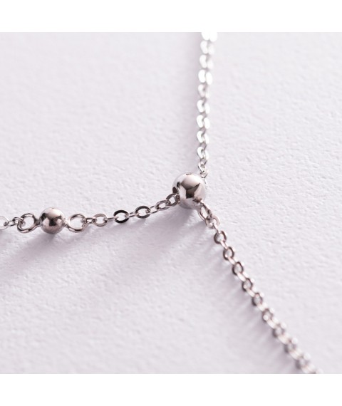 Silver necklace - tie with balls 181168 Onix 37