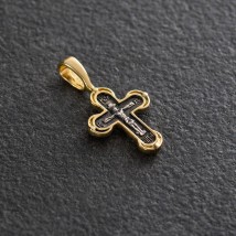 Серебряный крест "Распятие" с позолотой 132349 Онікс