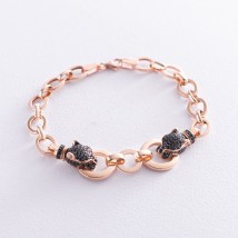 Gold bracelet "Panther" (black cubic zirconia) b02544 Onix 19