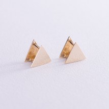 Серьги "Треугольники" (желтое золото) с07001 Онікс
