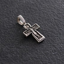 Silver children's cross "Crucifixion. Prayer "Lord, have mercy" 131651 Onyx