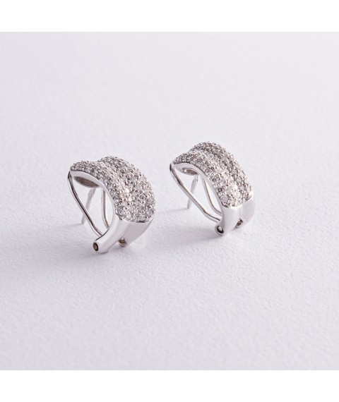 Earrings in white gold with diamonds s720 Onyx