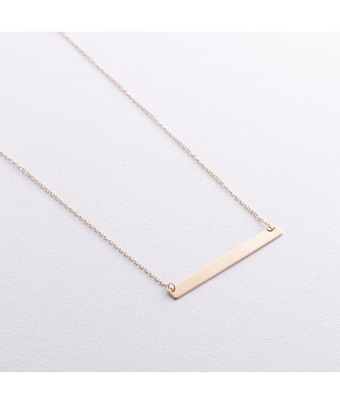 Necklace with engraving plate (yellow gold) coll02477 Onix 50