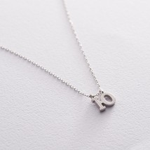 Серебряное колье с буквой Ю 18961б Онікс  45