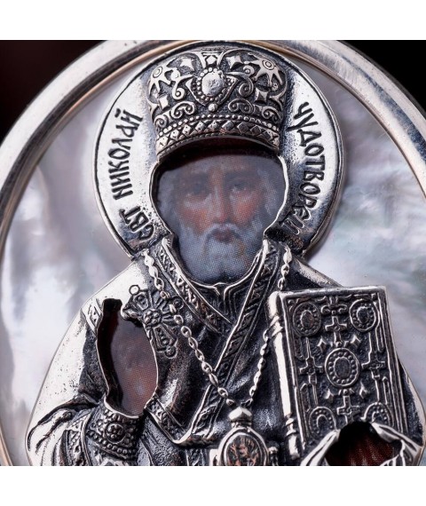 Icon of "St. Nicholas the Wonderworker" 23408sv Onyx
