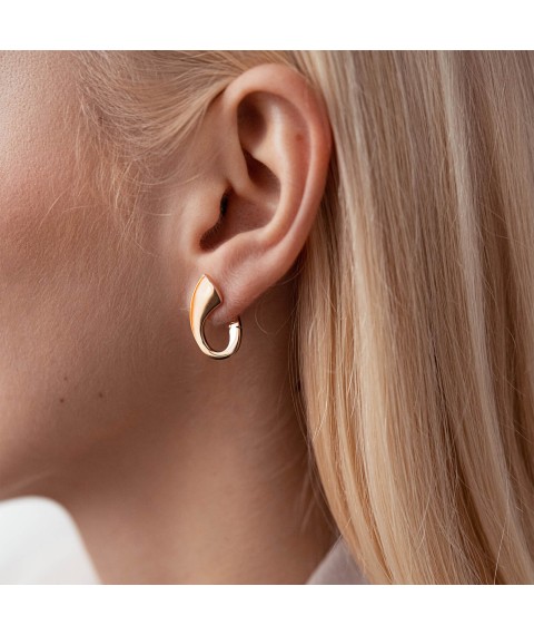 Gold earrings "Charlotte" s06087 Onyx