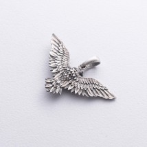 Silver pendant "Winged Eagle" 7190 Onyx