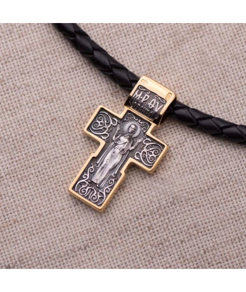 Silver cross with gold plated 132443 Onyx