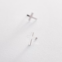 Gold stud earrings with crosses s05340 Onyx