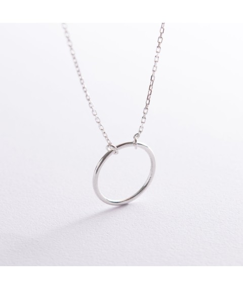 Silver necklace "Cycle" 181045 Onyx 40