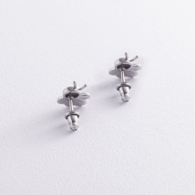 Дитячі сережки - пусети "Бджілки" у сріблі (емаль) 449 Онікс