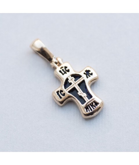 Золотий православний хрестик (емаль) п03076с Онікс