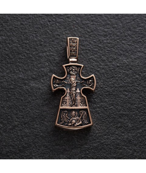Православный крест "Распятие. Благоразумный разбойник" п01652 Онікс