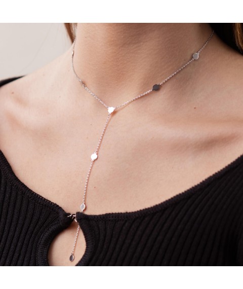 Silver necklace - tie "Coins" 908-01233 Onix 38