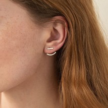 Silver earrings - jackets "Emily" 123027 Onyx